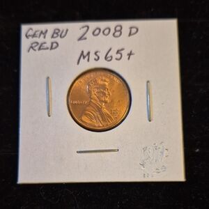 2008 D Gem BU Red Coin